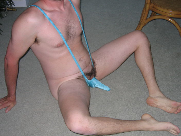 Blue sling and hairy