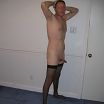 hairless just with black sheer stockings on