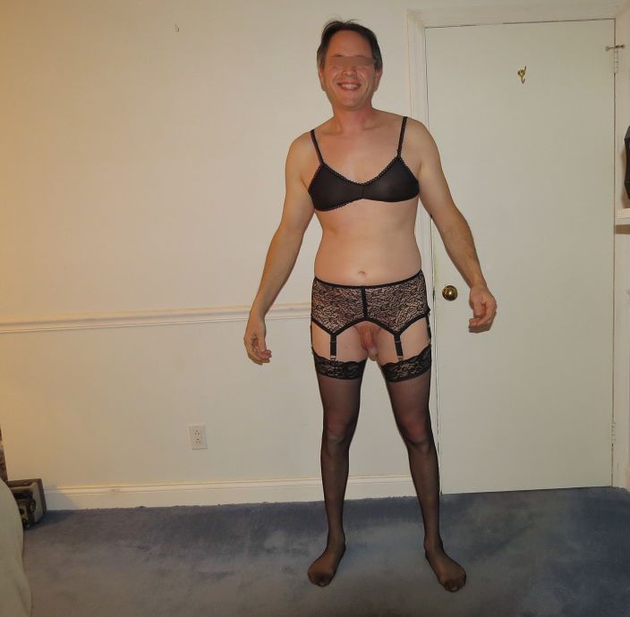 Black bra garter and stockings