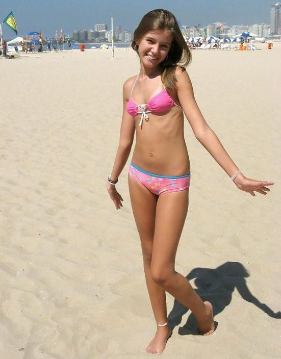 Cute amateur on beach