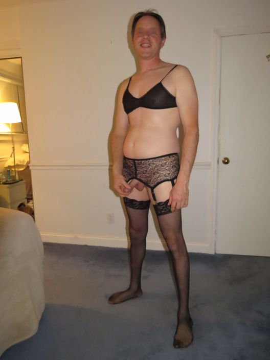 Black bra garter and stockings
