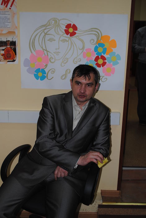 на работе
