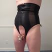 Hairless with corset chasity urethral anal lock