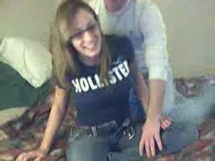 Hot busty brunette girlfriend foreplay