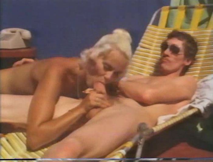 Retro sex outdoors with a hot blonde and big cock