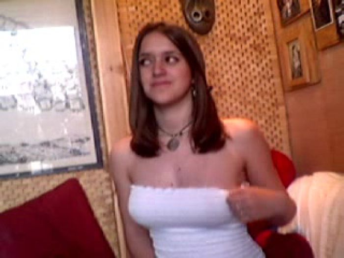 Busty web chick shows her goods