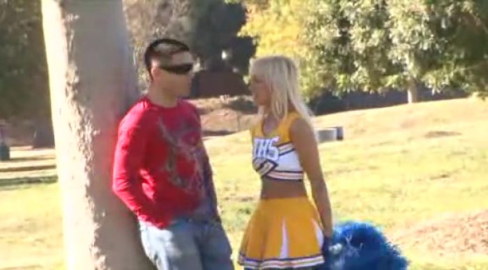 Awesome blonde teen cheerleader fucking